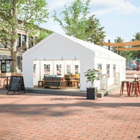 16x32FT Party Tent Heavy Duty, Large Wedding Event Shelters with 3 Storage Bags & Removable Sidewalls (Color: White)