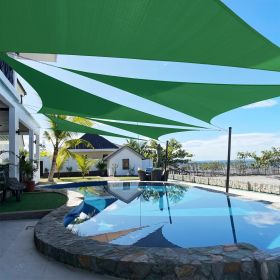 Artpuch Custom Size Dark Green Sun Shade Sail Triangle Canopy 185 GSM Durable Fabric UV Block Awning for Outdoor Patio Garden Backyard (Customize (Color: Dark Green, size: 13X21X21)